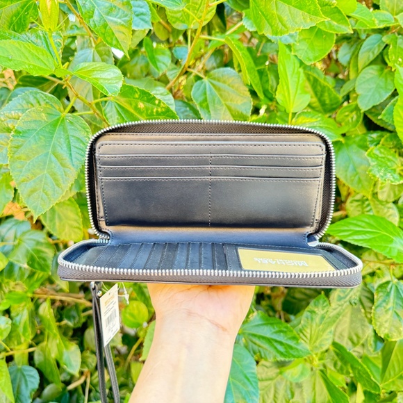 Michael Kors Pratt MD Shoulder Bucket Bag + Wallet Glitter MK Silver/Black - Picture 13 of 15